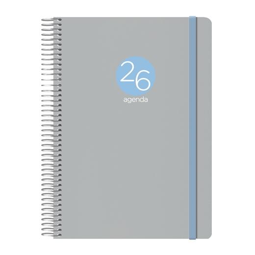 Dohe Agenda Anual Memphis Espiral Gris 15x21 cm 2027 de Polipropileno con Cierre de Goma Dohe Agenda Anual Memphis Espiral Gris 15x21 cm 2027 de Polipropileno con Cierre de Goma