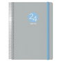 Dohe Agenda Anual Memphis Espiral Gris 15x21 cm 2027 de Polipropileno con Cierre de Goma