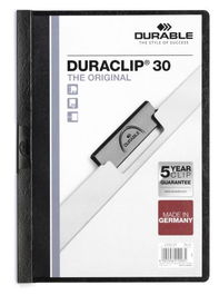 Durable Carpeta Dossier Pinza Duraclip 30 Negro A4 25 Unidades