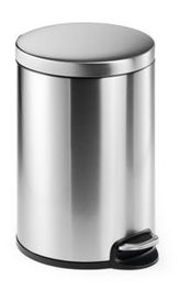 Durable Papelera Redonda de Pedal 20 Litros Inoxidable 360x455 mm