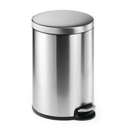 Durable Papelera Redonda con Pedal de 20 Litros en Acero Inoxidable
