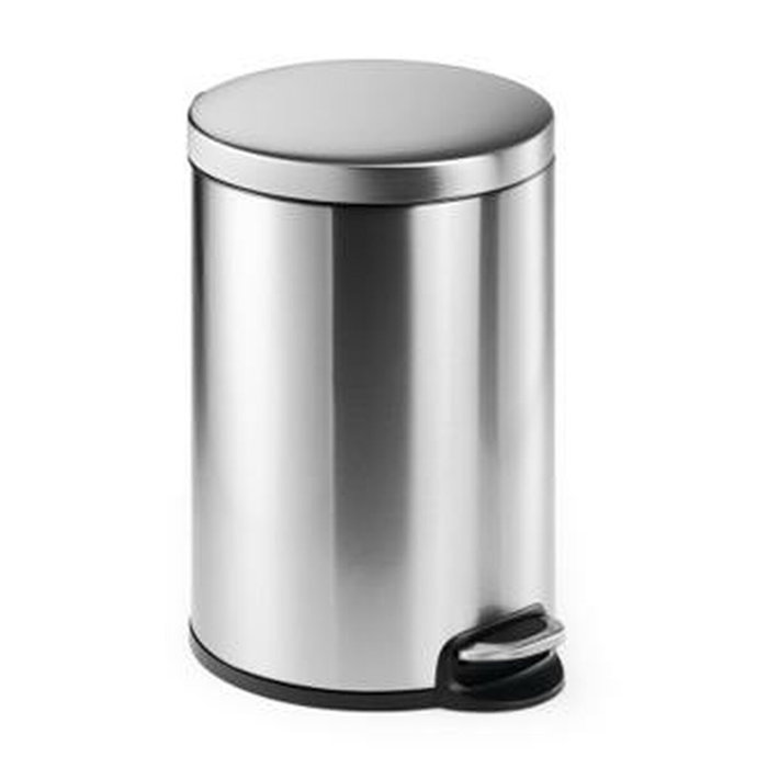 Durable Papelera Redonda con Pedal de 20 Litros en Acero Inoxidable