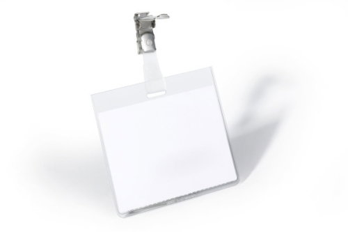 Durable Portanombres con Clip Giratorio 60x90mm Transparente (25 unidades)