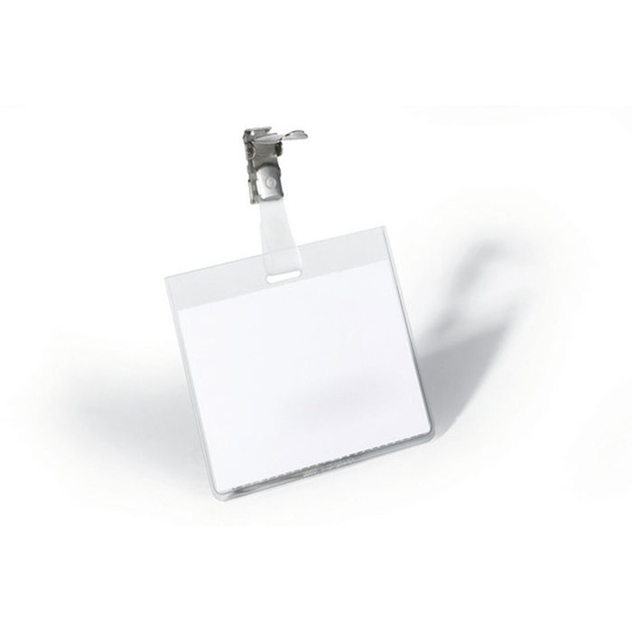 Durable Portanombres con Clip Giratorio 60x90mm Transparente (25 unidades)