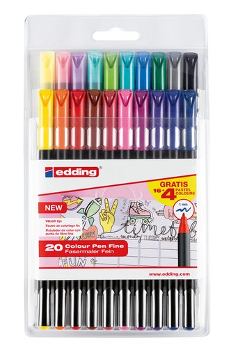 Rotulador Fibra Edding 1200 Estuche De 20 (16 + 4 Pastel S/C) Rotulador Fibra Edding 1200 Estuche De 20 (16 + 4 Pastel S/C)
