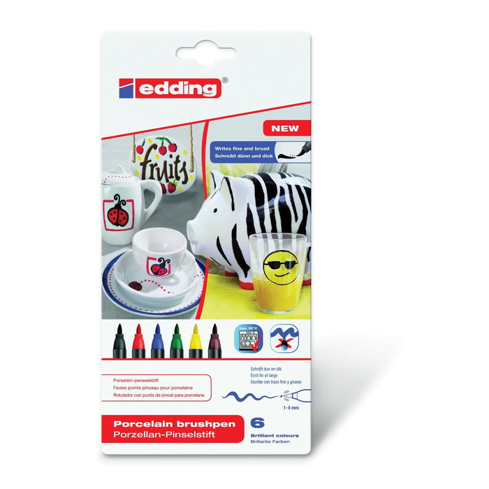 Edding Rotuladores para Porcelana 4200 Colores Básicos - 6 Unidades