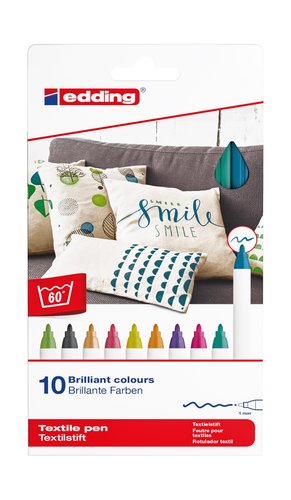 Marcador Textil Edding 4600 (Fino) Caja De 10 Marcador Textil Edding 4600 (Fino) Caja De 10