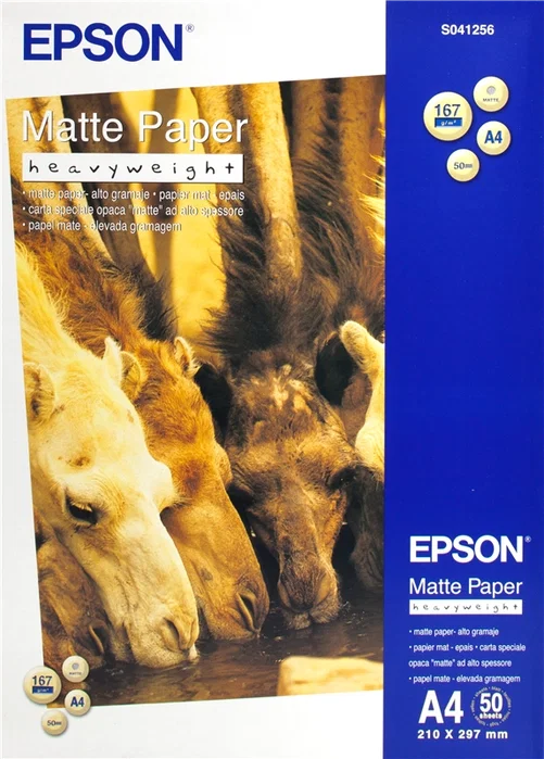 Epson Papel Mate de Alto Gramaje A4, 50 Hojas, 167g/m²