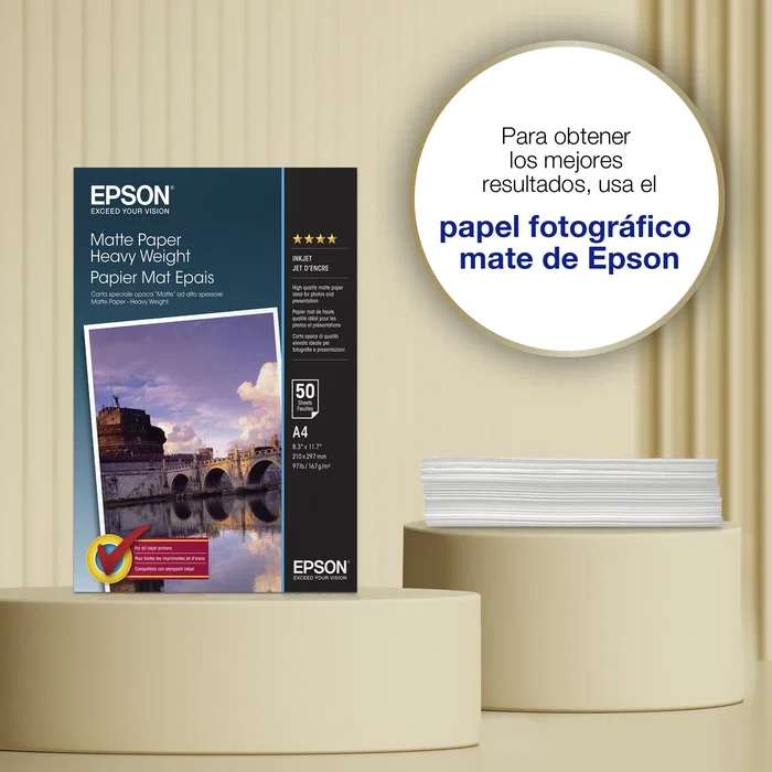 Epson Papel Mate de Alto Gramaje A4, 167g, 50 Hojas Epson Papel Mate de Alto Gramaje A4, 167g, 50 Hojas