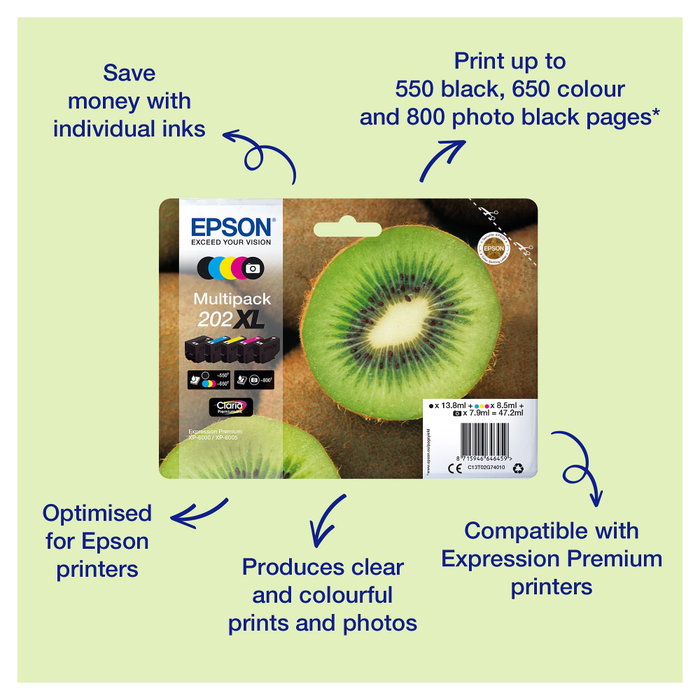 Epson 202XL Negro Claria Premium Ink C13T02G14010 Epson 202XL Negro Claria Premium Ink C13T02G14010