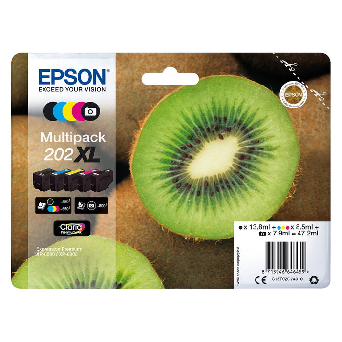 Epson Multipack 202XL Claria Premium Ink 5 colores C13T02G74010