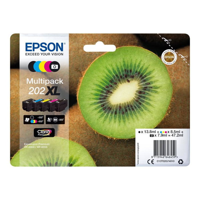 Epson Multipack 202XL Claria Premium Ink 5 colores C13T02G74010