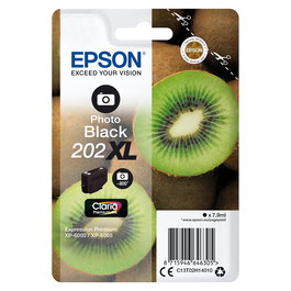 Epson Tinta 202 XL Photo Negra Compatible con XP-6000/XP-6005/XP-6100/XP-6105 Rendimiento 800 Páginas
