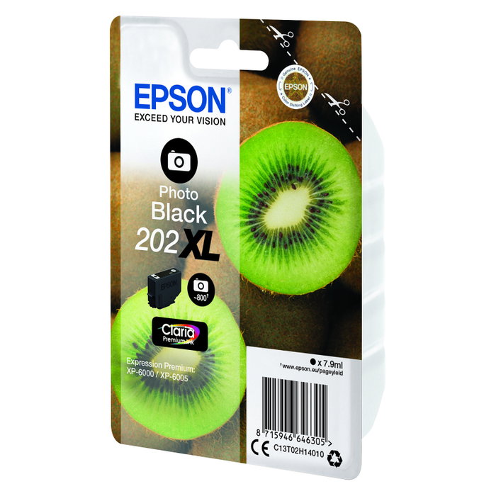 Epson 202XL Photo Black Claria Premium Ink Cartridge, C13T02H14010, Foto negro