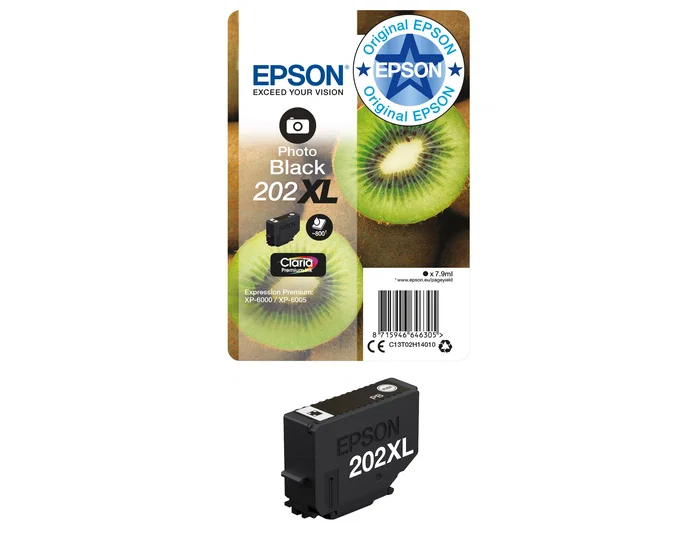 Epson 202XL Photo Black Claria Premium Ink Cartridge, C13T02H14010, Foto negro
