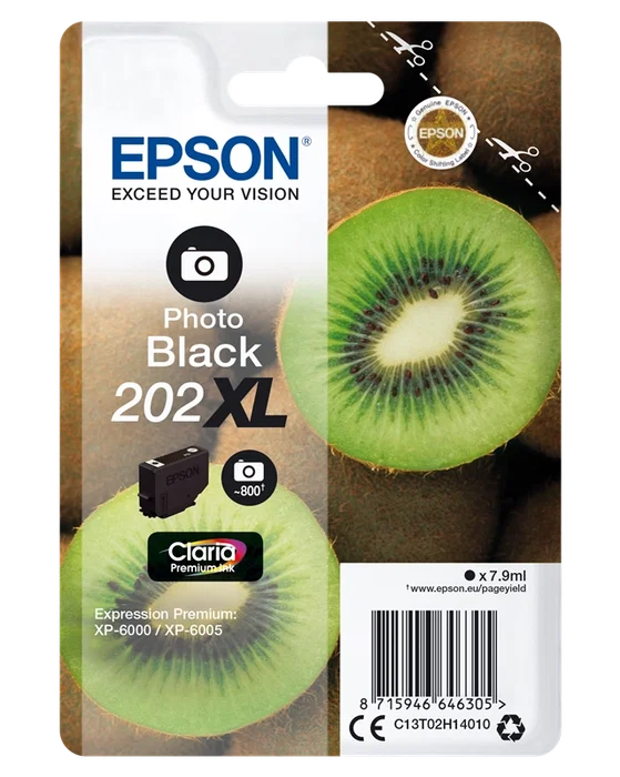 Epson 202XL Photo Black Claria Premium Ink Cartridge, C13T02H14010, Foto negro