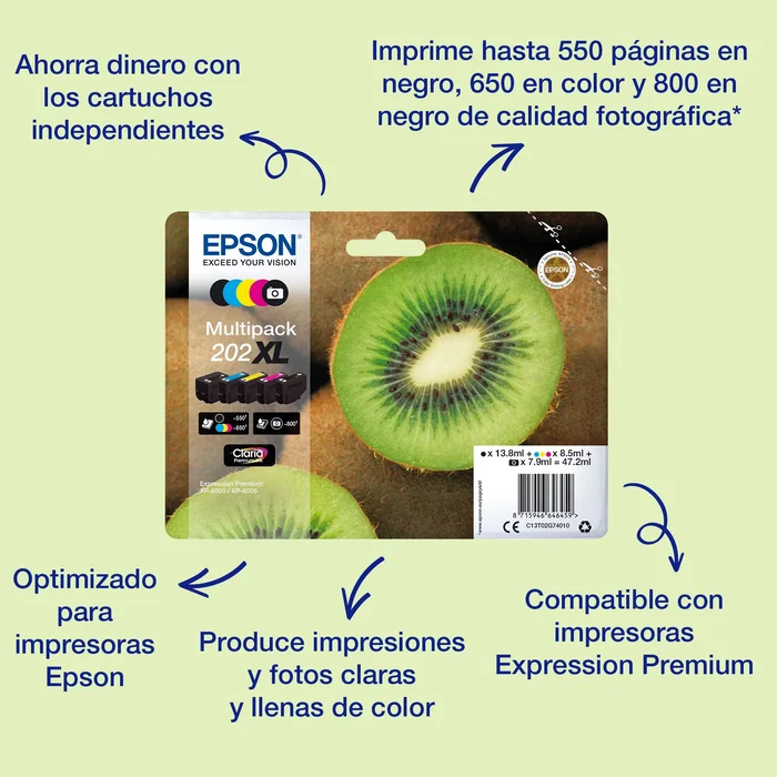Epson Cartucho de Tinta Magenta 202XL Claria Premium