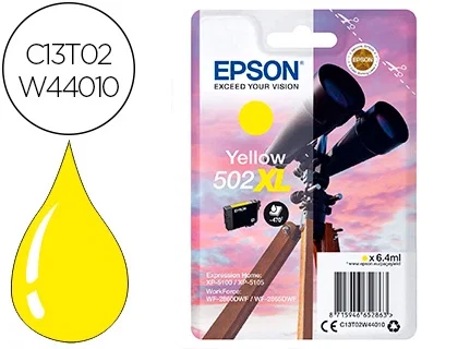 Epson 502XL Amarillo Cartucho de Tinta C13T02W44010 Epson 502XL Amarillo Cartucho de Tinta C13T02W44010