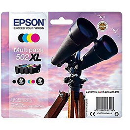 Epson Pack Tinta Bk-C-M-Y Nº 502XL 4 Colores Compatible con Xp-5100, 5105, Wf-2860Dwf, 2865Dwf