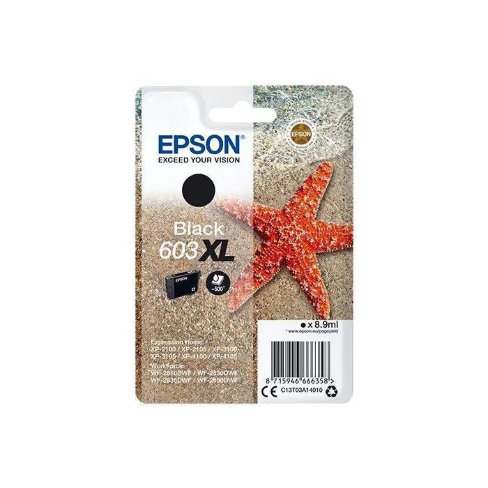 Epson Cartucho de tinta 603XL Negro C13T03A14010 (8,9 ml) de alto rendimiento (XL) de alta capacidad