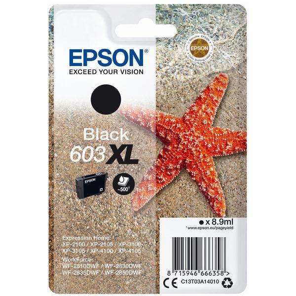 Epson Cartucho de Tinta Negro 603 XL Compatible con Impresoras XP-2100, XP-3100, XP-4100, WF-2830DWF, WF-2850DWF Epson Cartucho de Tinta Negro 603 XL Compatible con Impresoras XP-2100, XP-3100, XP-4100, WF-2830DWF, WF-2850DWF