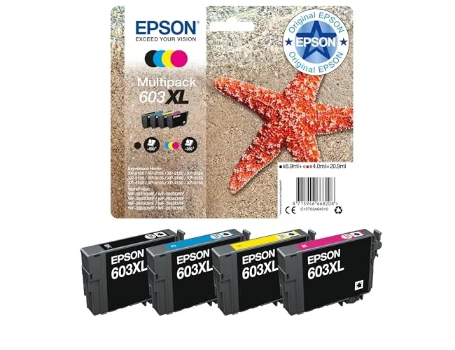 Epson Multipack de Tinta 603XL (Negro, Cian, Magenta, Amarillo) C13T03A64010 Epson Multipack de Tinta 603XL (Negro, Cian, Magenta, Amarillo) C13T03A64010