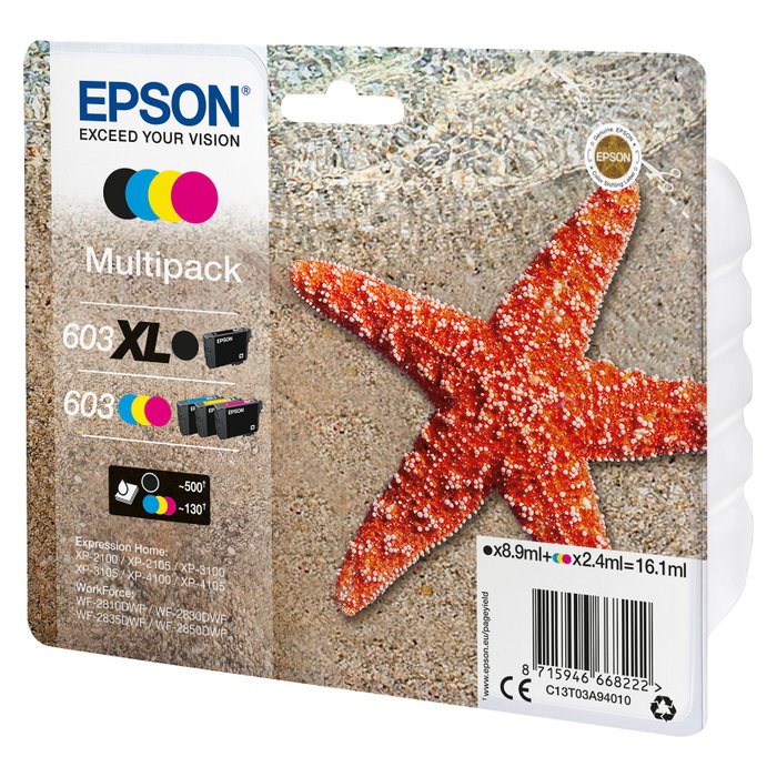 Epson Multipack 603 XL Negro y Colores Estándar C13T03A94010