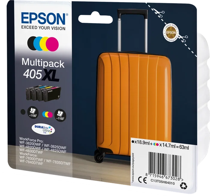 Epson Multipack 405XL DURABrite Ultra (Negro, Cian, Magenta, Amarillo) C13T05H64010