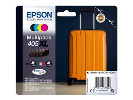 Epson Tinta Multipack Negro, Cyan, Magenta, Amarillo 405XL Pack 4 para Workforce Pro Wf-3820Dwf, 3825Dwf, 4820Dwf, 4825Dwf, 4830Dwf, 7830Dtwf, 7835Dtwf, 7840Dtwf