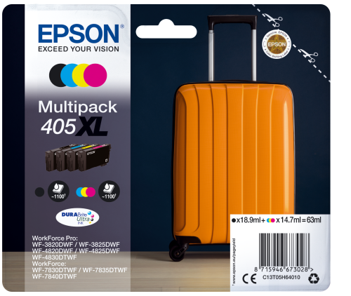 Epson Multipack 405XL DURABrite Ultra (Negro, Cian, Magenta, Amarillo) C13T05H64010
