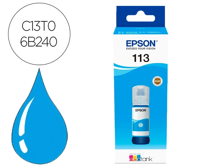 Epson Botella de Tinta Original 113 Cian C13T06B240