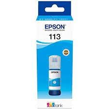 Epson Tinta Cian Botella EcoTank Nº 113 para Et-5850, Et-5800, Et-16650, Et-16600, Et-5880, Et-5170