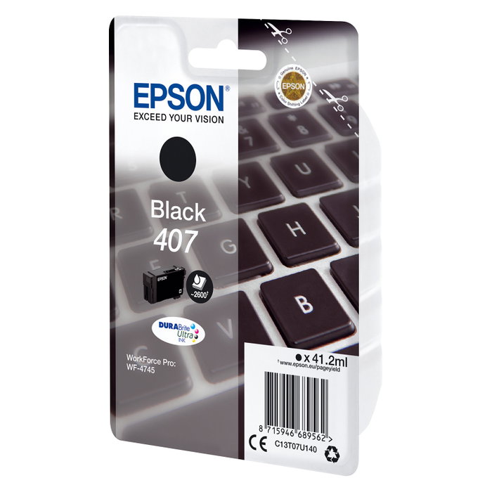 Epson Cartucho de Tinta 407 Negro de Alto Rendimiento (C13T07U140)