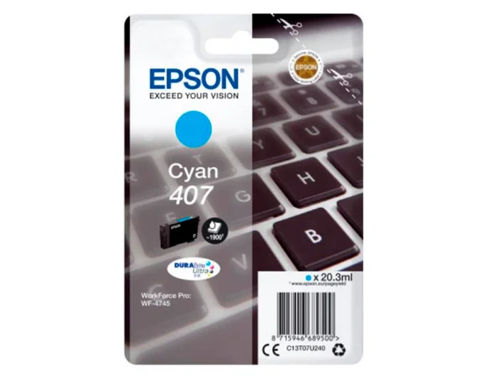 Epson Cartucho de tinta 407 Cian C13T07U240 XL Epson Cartucho de tinta 407 Cian C13T07U240 XL