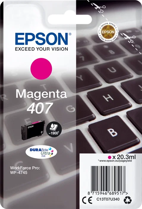 Epson Cartucho de Tinta 407 Magenta C13T07U340 Epson Cartucho de Tinta 407 Magenta C13T07U340