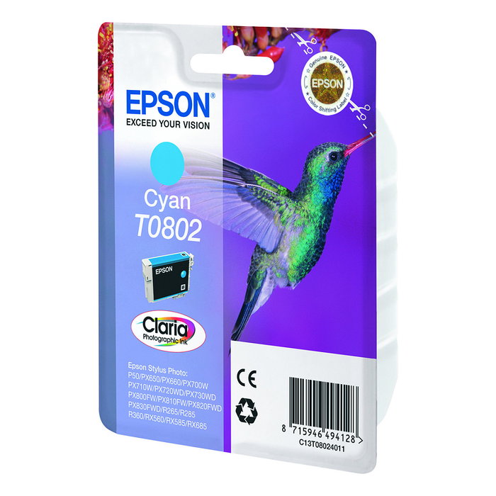 Epson T0802 Cartucho de tinta Cian