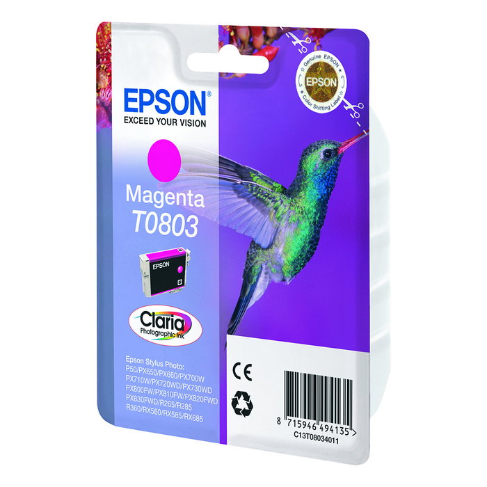 Epson Cartucho de tinta T0803 Magenta Epson Cartucho de tinta T0803 Magenta