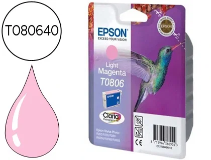 Epson T0806 Cartucho Magenta Claro para Stylus Photo, 7.4 ml