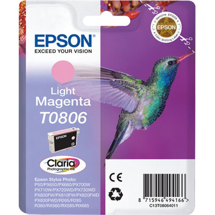 Epson T0806 Cartucho de tinta Magenta claro Epson T0806 Cartucho de tinta Magenta claro