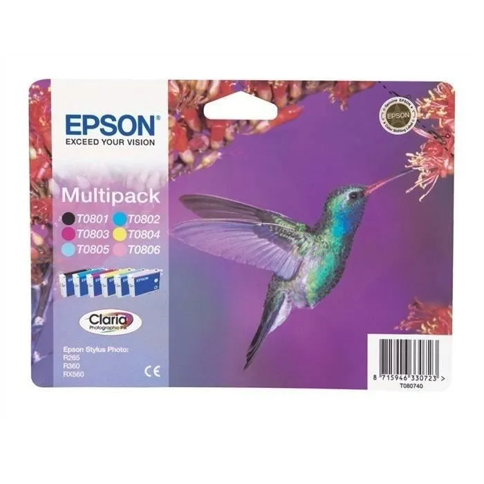 Epson T0807 Multipack de 6 Colores Claria Photographic Ink