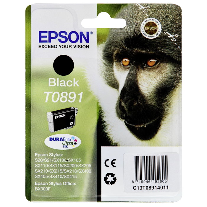 Epson T0891 Cartucho de Tinta Negro DURABrite Ultra Epson T0891 Cartucho de Tinta Negro DURABrite Ultra