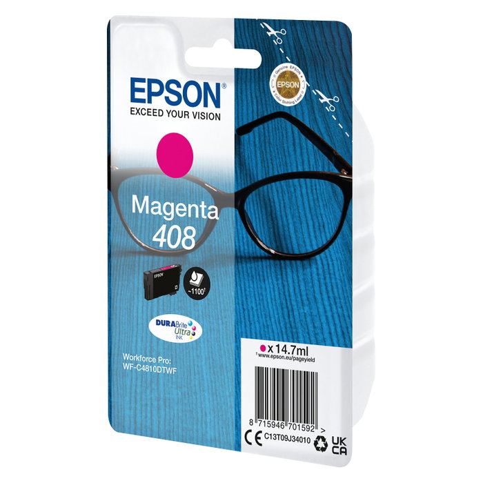 Epson 408 Magenta DURABrite Ultra Ink C13T09J34010 Epson 408 Magenta DURABrite Ultra Ink C13T09J34010
