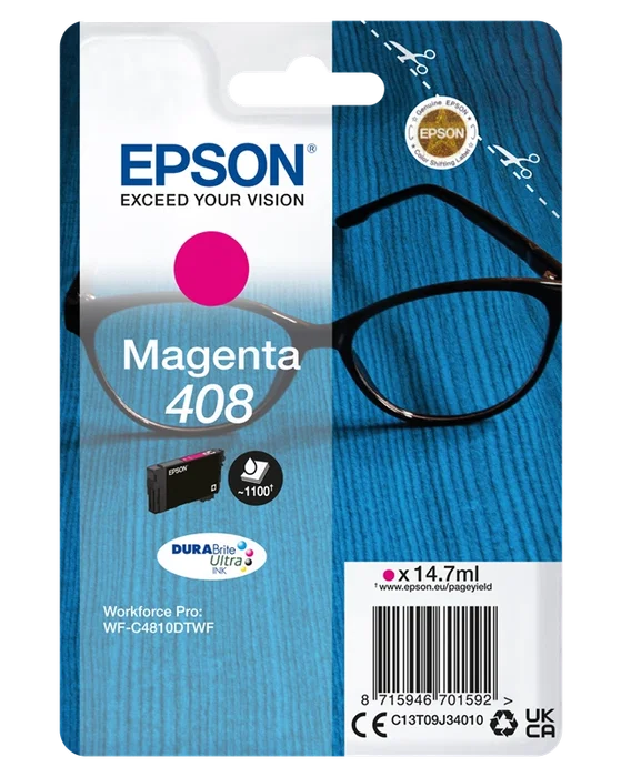 Epson 408 Magenta DURABrite Ultra Ink C13T09J34010 Epson 408 Magenta DURABrite Ultra Ink C13T09J34010