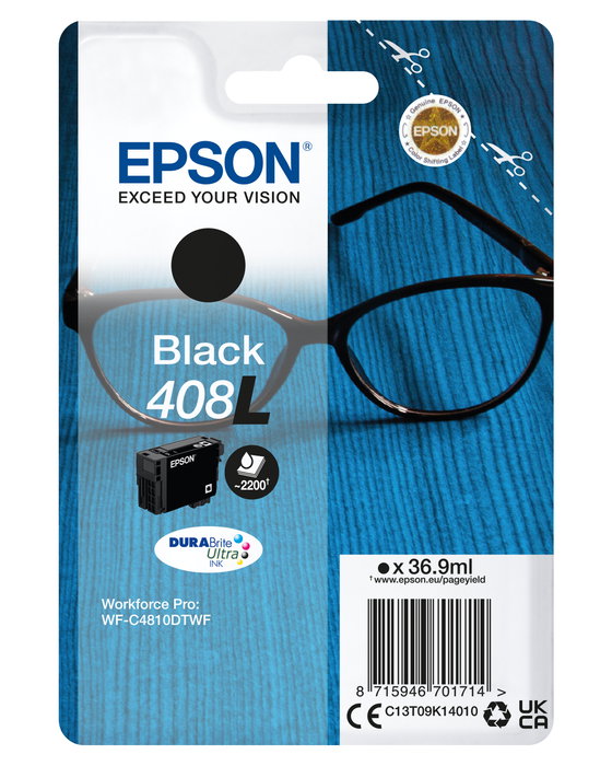 EPSON tinta Negro Singlepack 408L DURABrite Ultra Ink EPSON tinta Negro Singlepack 408L DURABrite Ultra Ink