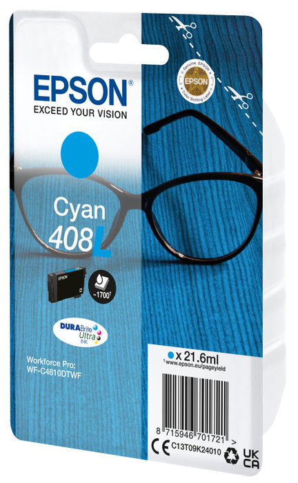 Epson 408L DURABrite Ultra Cartucho de Tinta Cian XL Epson 408L DURABrite Ultra Cartucho de Tinta Cian XL