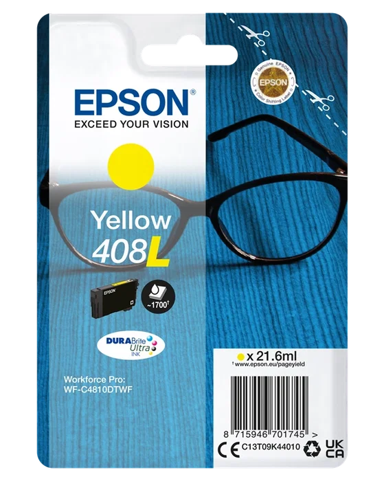Epson Cartucho de tinta 408L Amarillo DURABrite Ultra C13T09K44010 (XL)​
