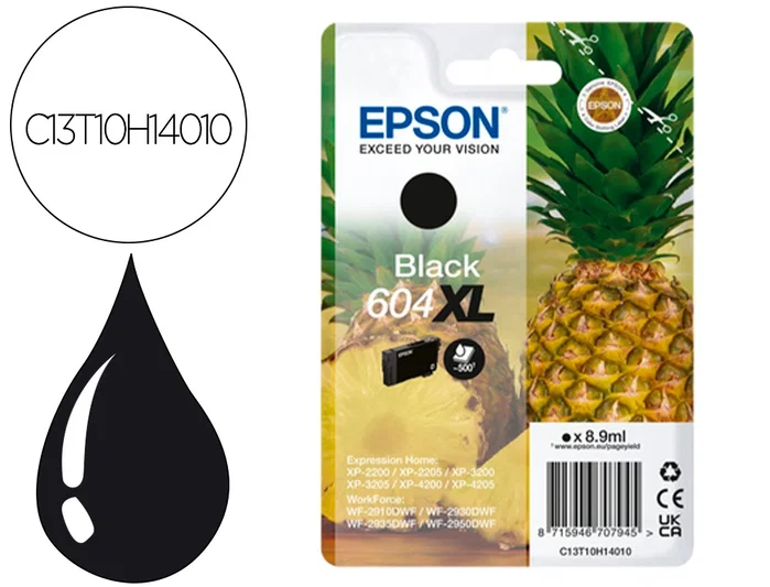 Epson Cartucho de Tinta 604XL Negro (C13T10H14010) XL
