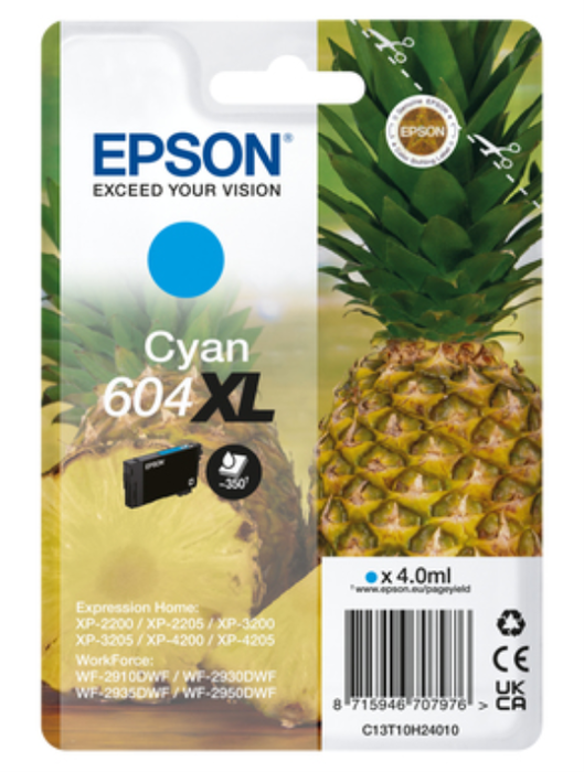 Epson 604XL Cian Cartucho de Tinta Original Alto Rendimiento (XL) C13T10H24010