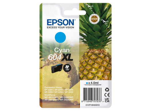 EPSON Cartucho Cian 604XL XP-2200, WF-2910DWF Piña EPSON Cartucho Cian 604XL XP-2200, WF-2910DWF Piña