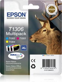 Epson Multipack T1306 Tinta Original XL (Cian, Magenta, Amarillo) de Alta Capacidad